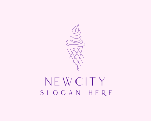 Purple Ice Cream Outline logo design