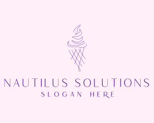 Purple Ice Cream Outline logo design