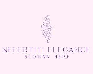 Purple Ice Cream Outline logo design