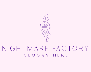 Purple Ice Cream Outline logo design