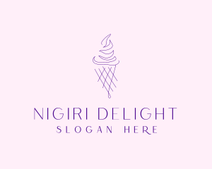 Purple Ice Cream Outline logo design