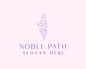 Purple Ice Cream Outline logo design