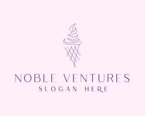 Purple Ice Cream Outline logo design