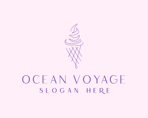 Purple Ice Cream Outline logo design