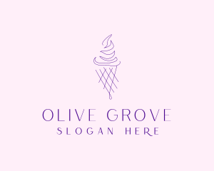 Purple Ice Cream Outline logo design