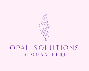 Purple Ice Cream Outline logo design