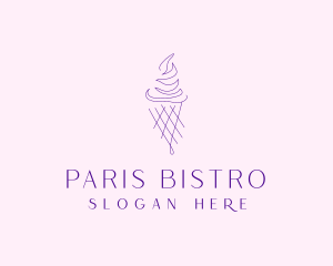 Purple Ice Cream Outline logo design