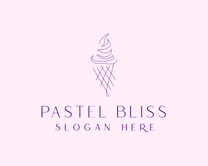 Purple Ice Cream Outline logo design