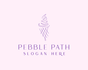 Purple Ice Cream Outline logo design