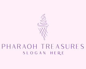 Purple Ice Cream Outline logo design