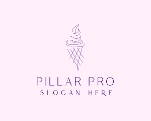 Purple Ice Cream Outline logo design