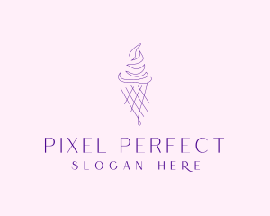 Purple Ice Cream Outline logo design