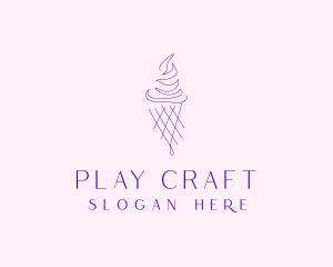 Purple Ice Cream Outline logo design