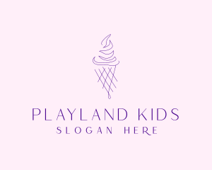 Purple Ice Cream Outline logo design