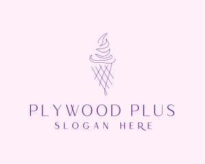 Purple Ice Cream Outline logo design