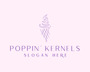 Purple Ice Cream Outline logo design