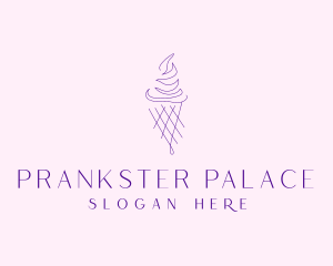 Purple Ice Cream Outline logo design