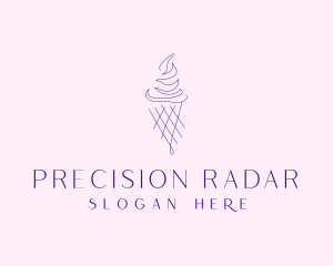 Purple Ice Cream Outline logo design