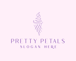 Purple Ice Cream Outline logo design