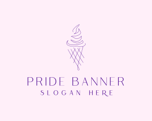 Purple Ice Cream Outline logo design