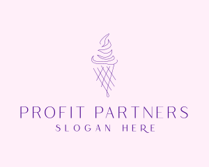 Purple Ice Cream Outline logo design