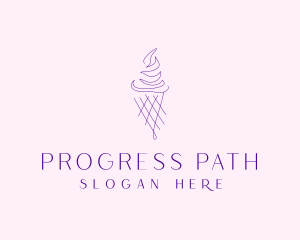 Purple Ice Cream Outline logo design