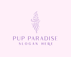 Purple Ice Cream Outline logo design