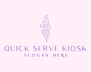 Purple Ice Cream Outline logo design