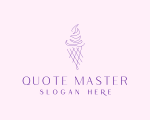 Purple Ice Cream Outline logo design