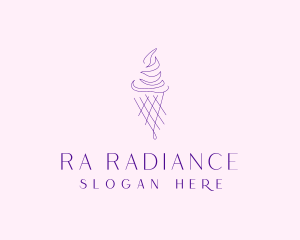 Purple Ice Cream Outline logo design