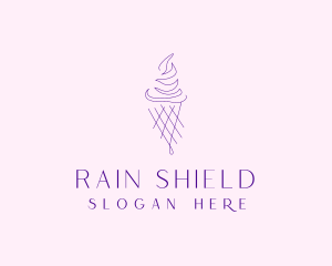 Purple Ice Cream Outline logo design