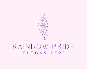 Purple Ice Cream Outline logo design