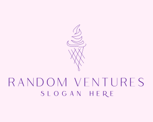 Purple Ice Cream Outline logo design