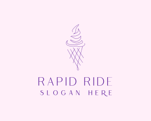 Purple Ice Cream Outline logo design