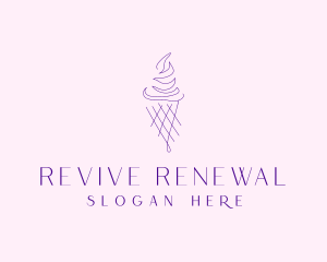 Purple Ice Cream Outline logo design