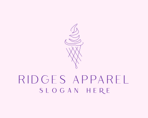 Purple Ice Cream Outline logo design