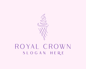 Purple Ice Cream Outline logo design