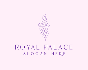 Purple Ice Cream Outline logo design