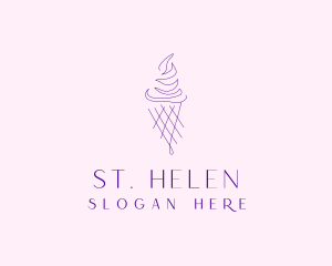 Purple Ice Cream Outline logo design