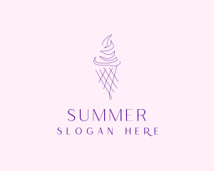 Purple Ice Cream Outline logo design