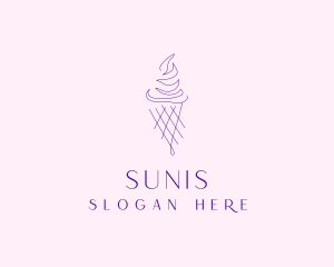 Purple Ice Cream Outline logo design