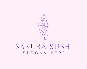 Purple Ice Cream Outline logo design