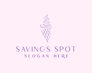 Purple Ice Cream Outline logo design