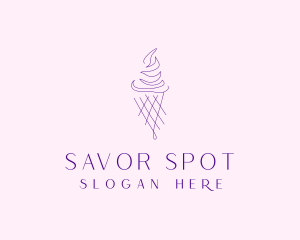 Purple Ice Cream Outline logo design