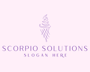 Purple Ice Cream Outline logo design