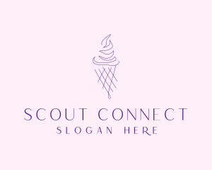 Purple Ice Cream Outline logo design