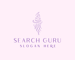 Purple Ice Cream Outline logo design