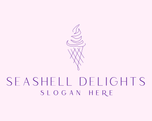 Purple Ice Cream Outline logo design