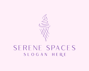 Purple Ice Cream Outline logo design