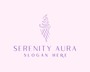 Purple Ice Cream Outline logo design